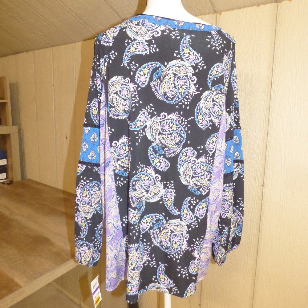 Style & Co Printed Split-Neck Top, - Picture 7 of 15